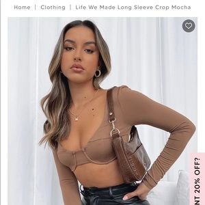 Underwire long sleeve crop top